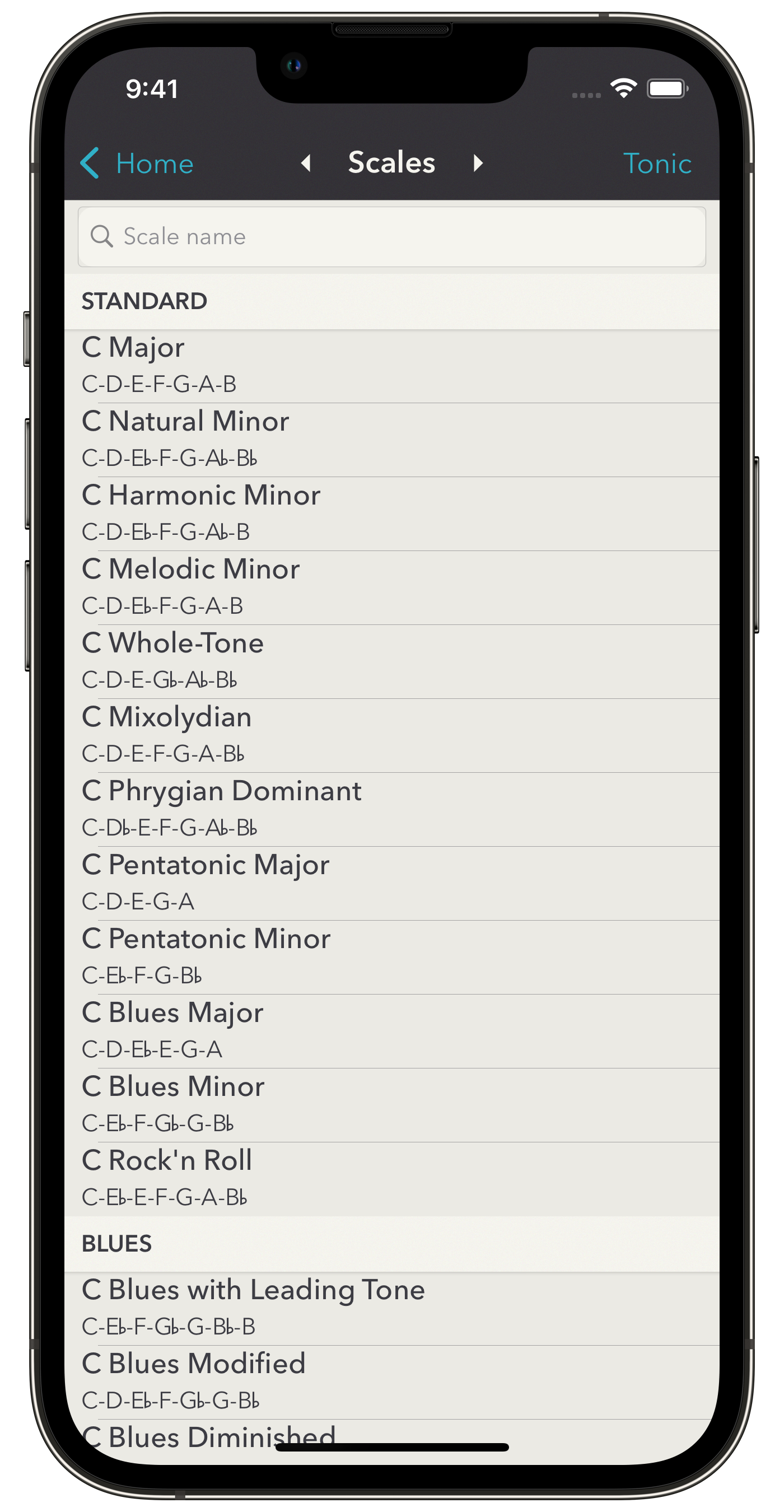 Scale list