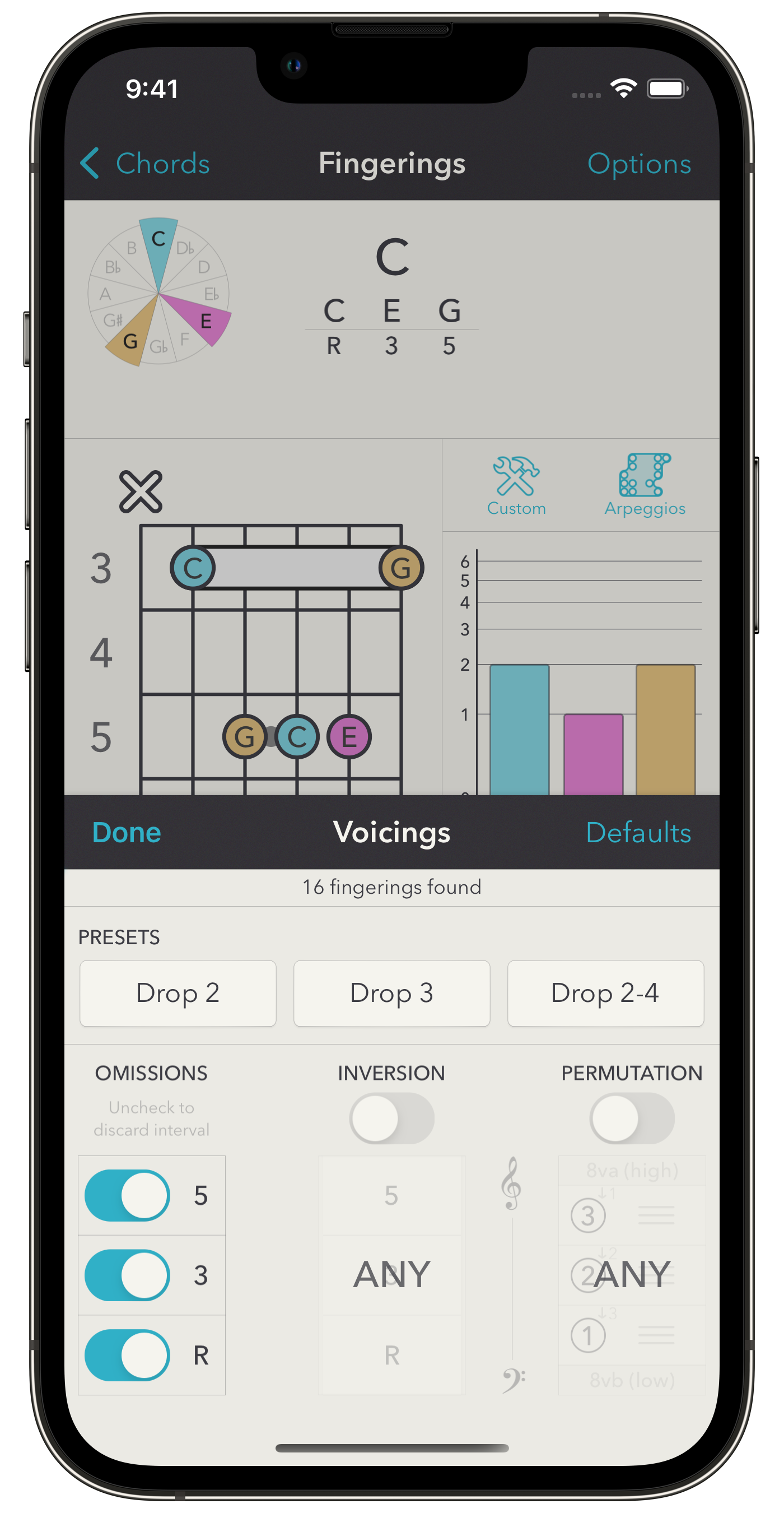Voicings filtering