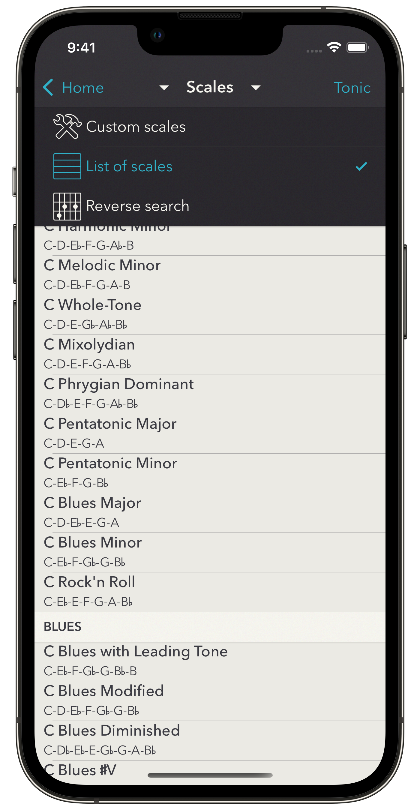 Custom scale mode selection