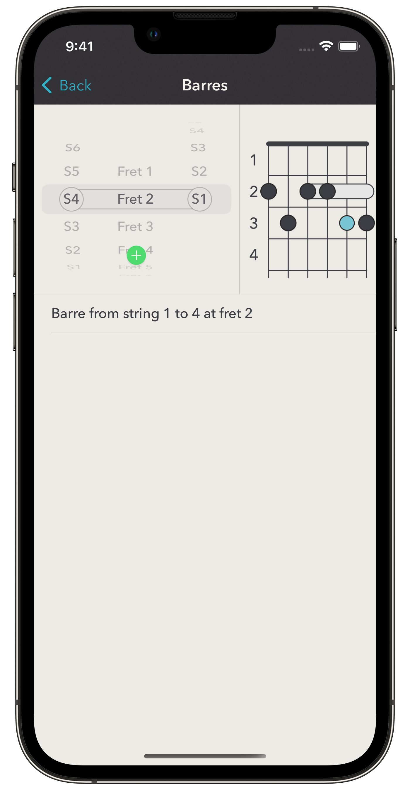 Custom chord fingerings barres