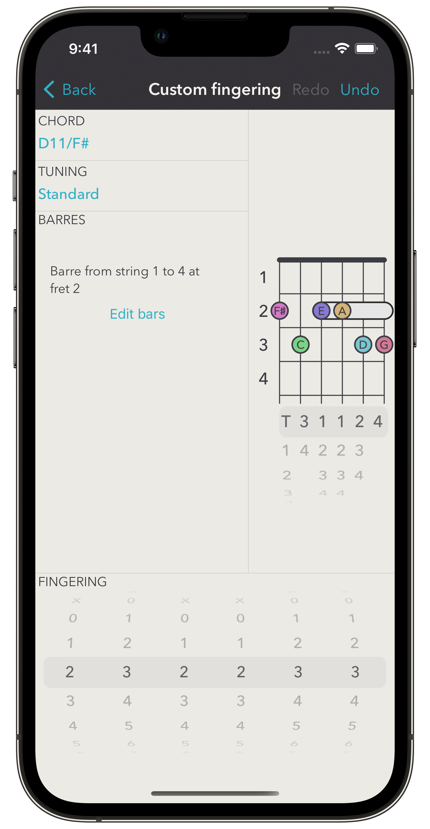 Custom chord fingerings edition